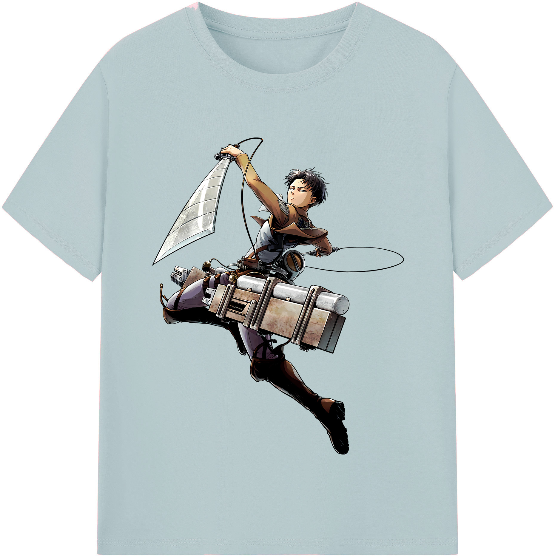 （画像用） 進撃の巨人 リヴァイ·アッカーマン Attack on Titan Levi Ackerman 綿100％半袖Tシャツ（フロントプリント）
